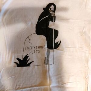 Everything hurts grim reaper shirt men's size large